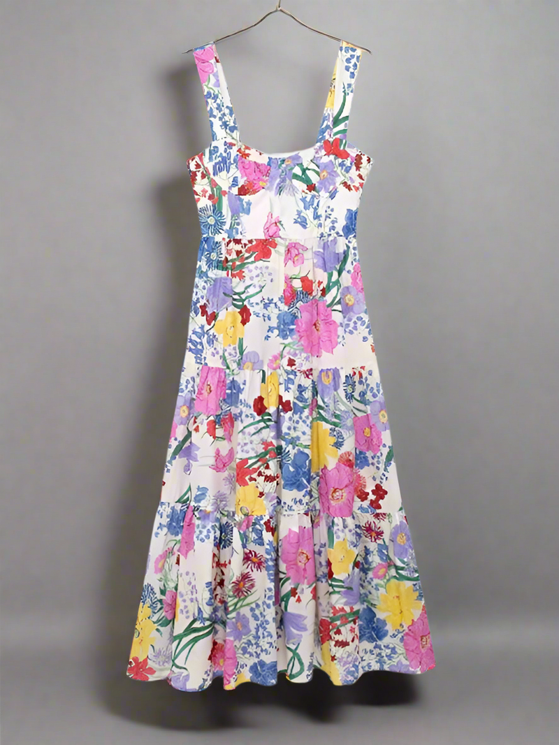 Women's floral suspender dress