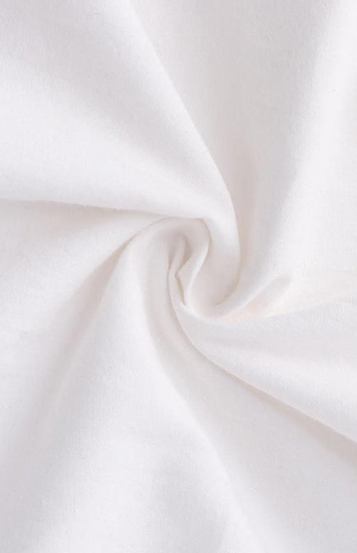 Linen Blend Round Neck Puff Sleeve Babydoll Midi Dress